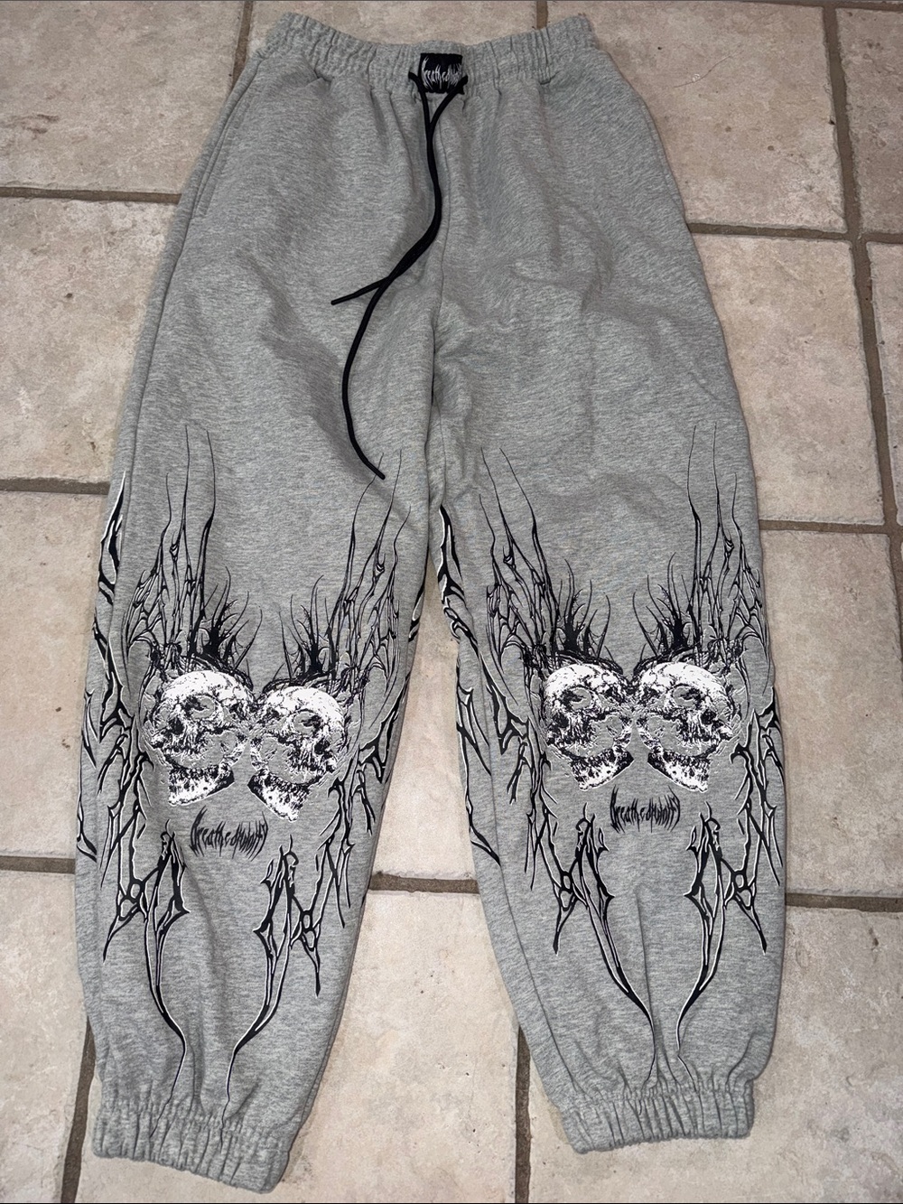 Breathe Divinity Skull & Flame graphic joggers
